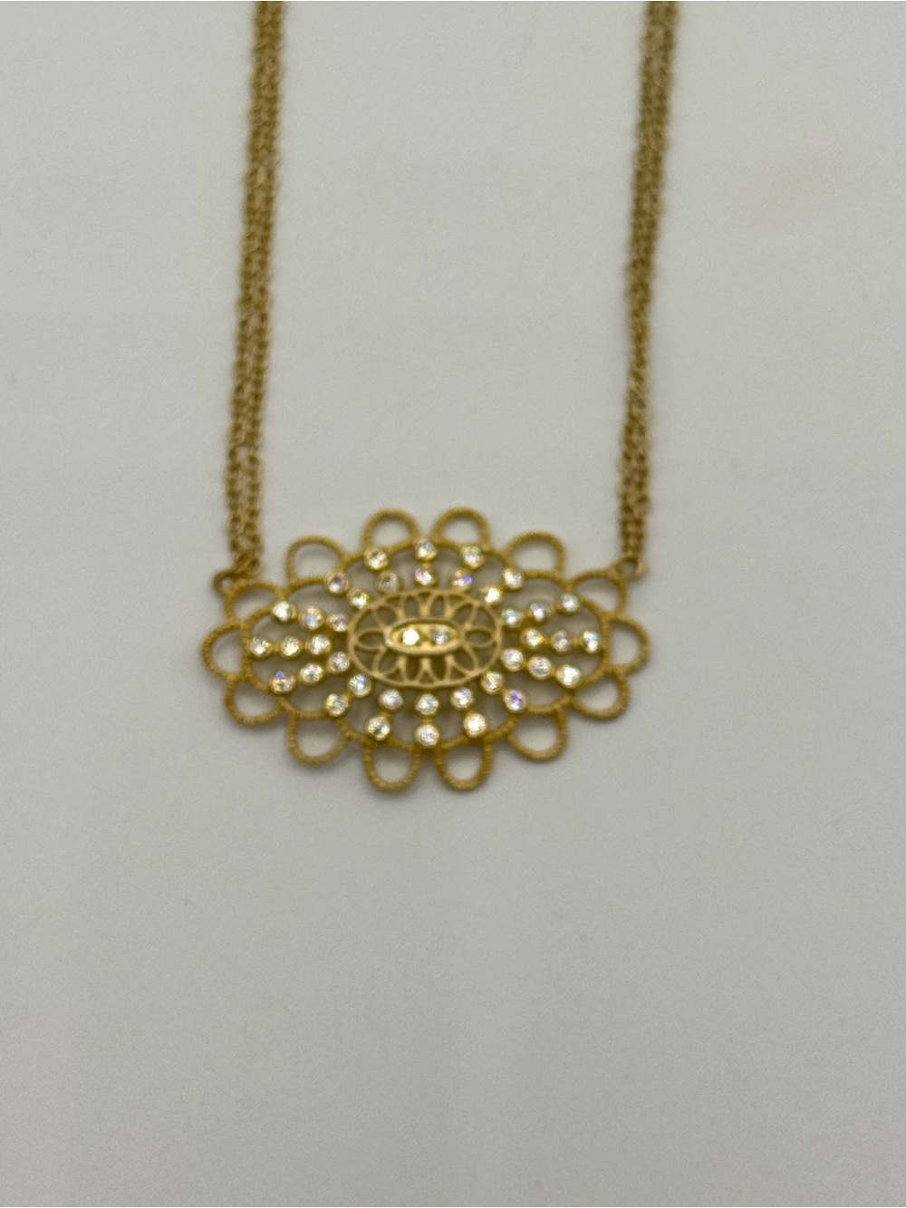 Art Deco Filigree Statement Necklace - Picture 7 of 8